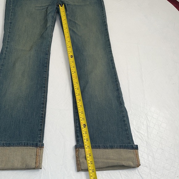 Moschino Cheap and Chic distressed studded cuffed straight blue jeans 10 - Picture 10 of 14